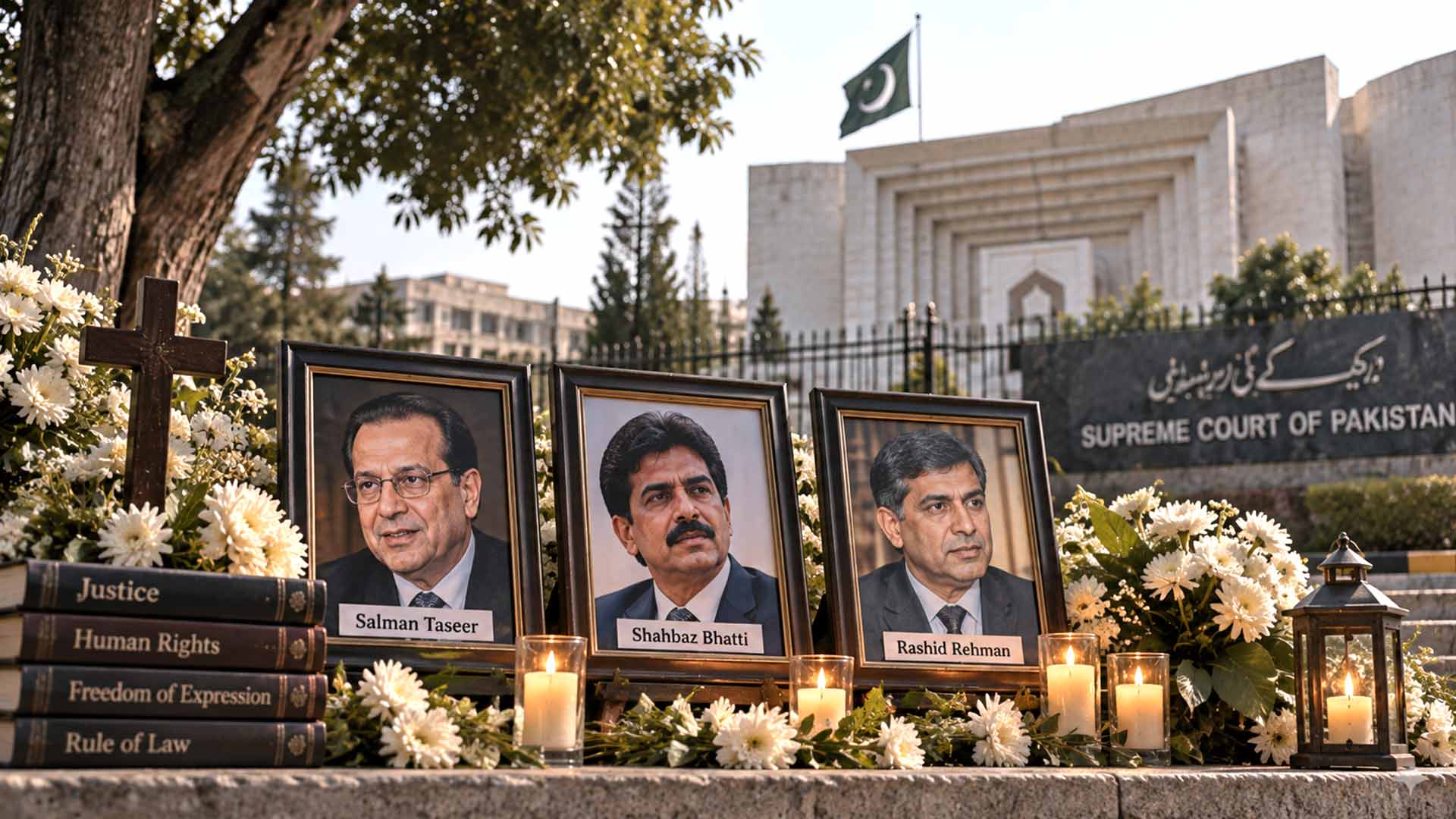 Memorial às pessoas mortas após denunciarem abusos relacionados com as leis da blasfémia no Paquistão – imagem ilustrativa